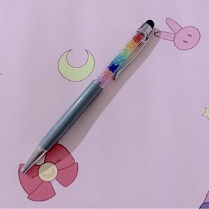 Ballpoint Pen with Rainbow Crystals and Stylus
